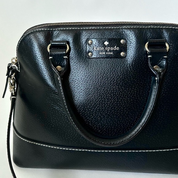KATE SPADE NEW YORK Wellesley Leather Satchel Purse Crossbody/Black~Orig.$335! - Picture 5 of 17